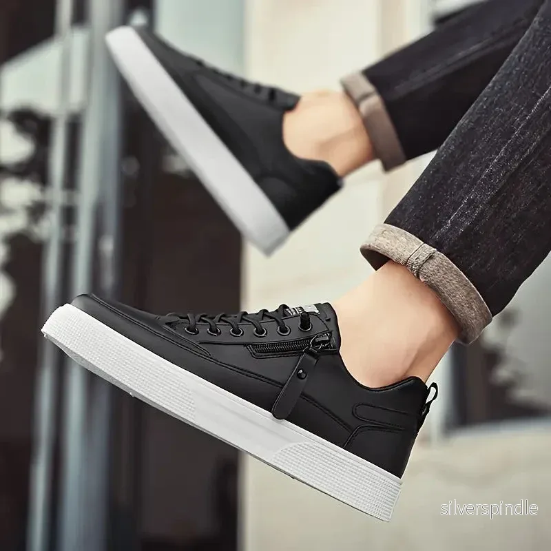 Moderna Sneakers | Låga Herrskor med Dragkedja för Enkel Påtagning | Elegant Design för Vardagsbruk - Bild 3