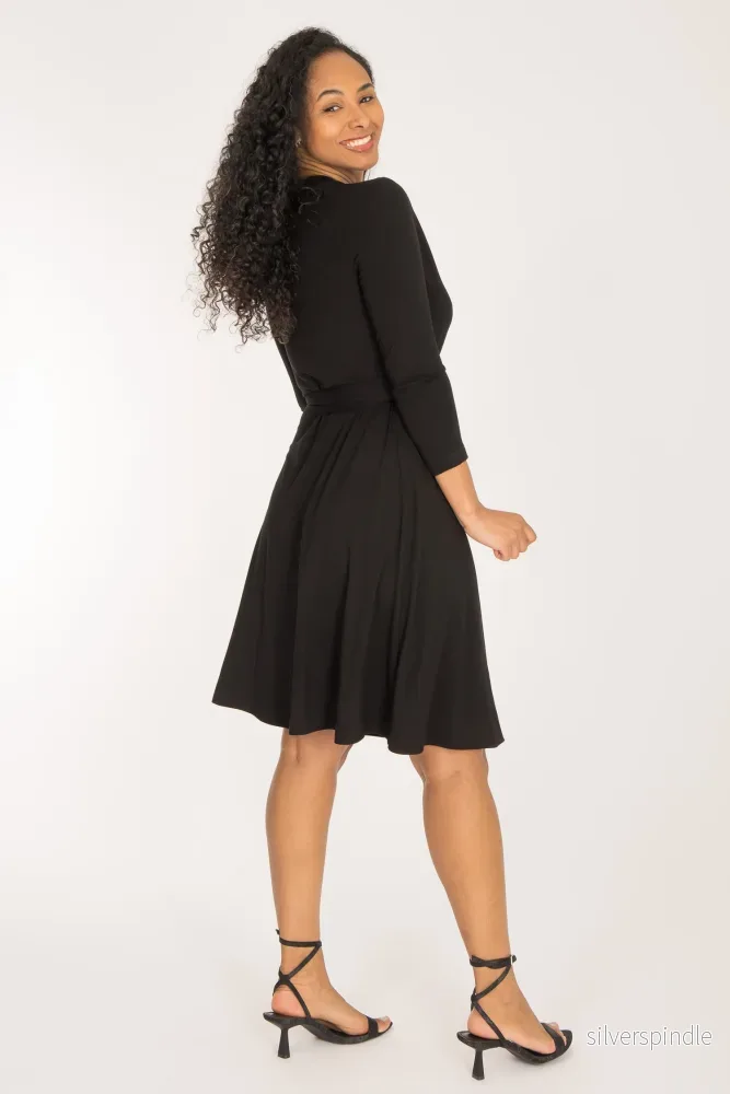 Bestie wrap short jersey dress - Black - Bild 3