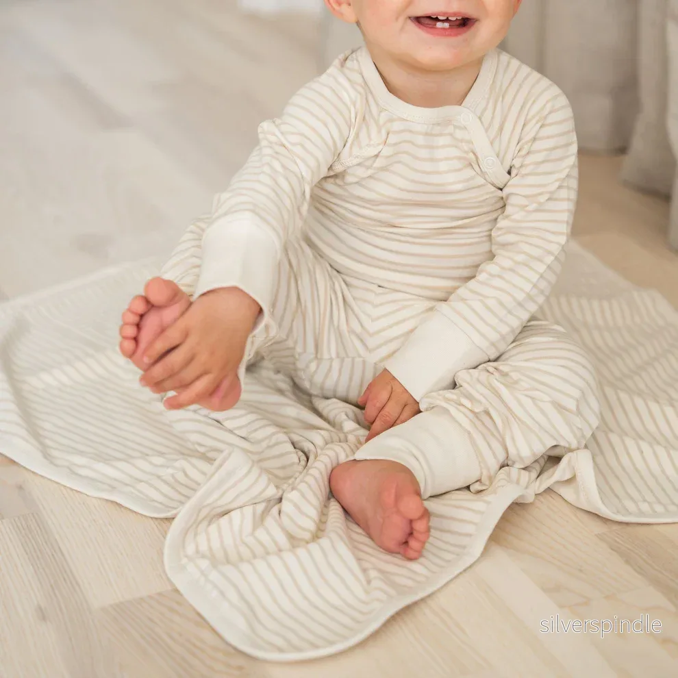 Babyfilt Bambu Classic Vit/Beige - Bild 2