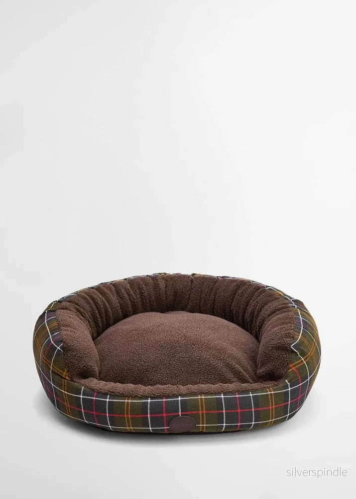 Barbour Round Dog Bed Classic Tartan 30 Tum