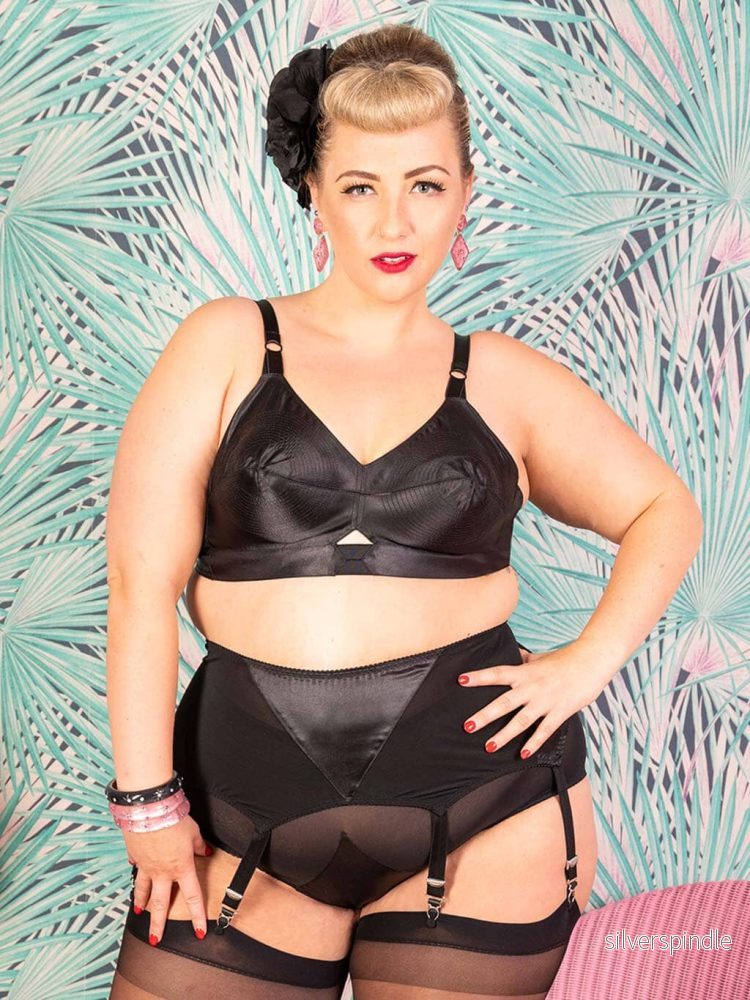 Maitresse brett strumpebandsbälte i svart - Bild 3