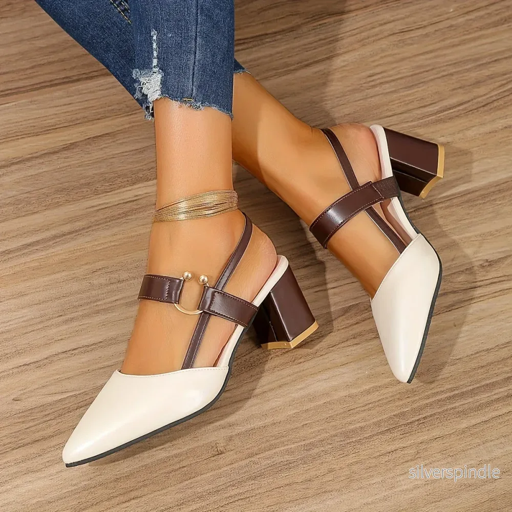 Mia | Elegant Slingback Klackar med Spetsig Tå