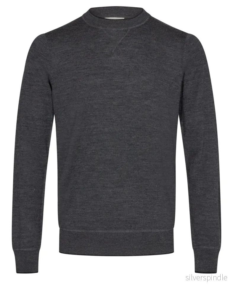 BS Federer Regular Fit Stickad Tröja – Grey BS Federer Regular Fit Stickad Tröja – Grey