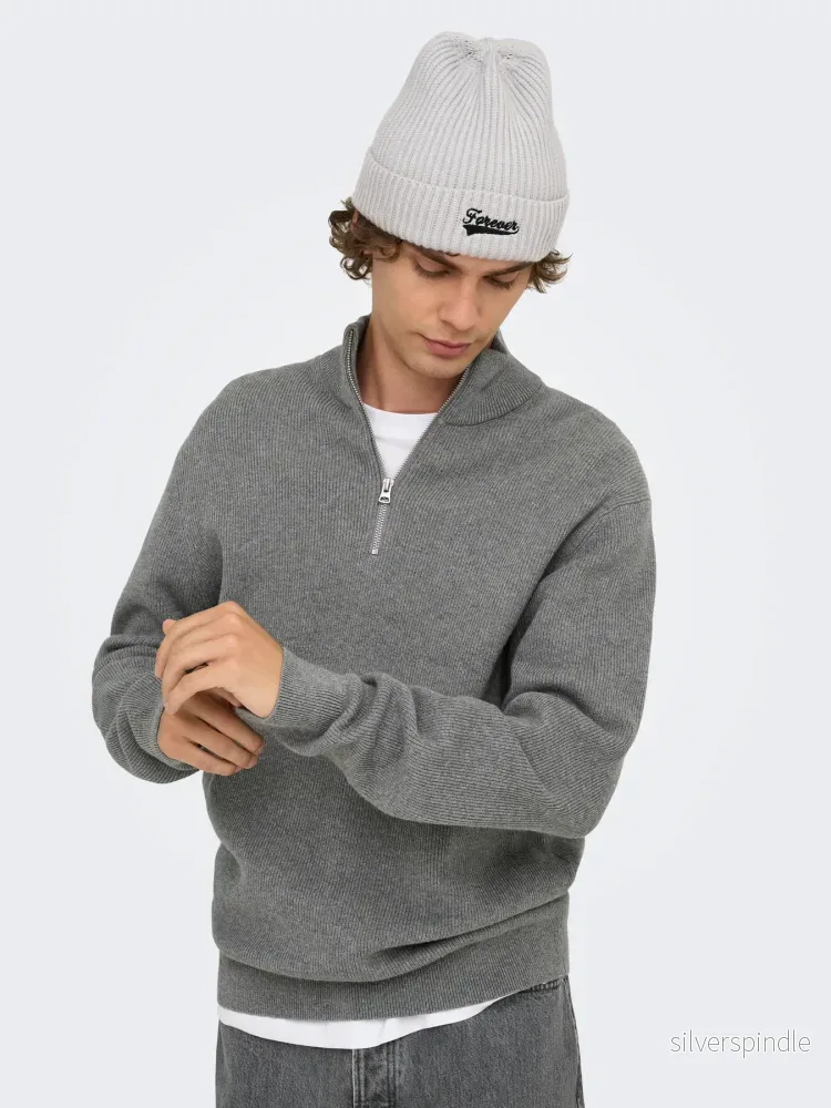 PHIL STRUC HALF ZIP GREY MELANGE PHIL STRUC HALF ZIP GREY MELANGE