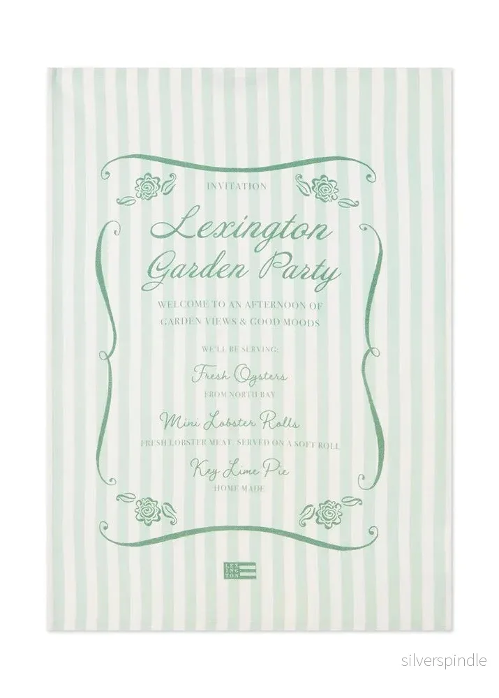 Lexington Garden Party Org Cot Kitchen Towel GR/WH - Bild 3