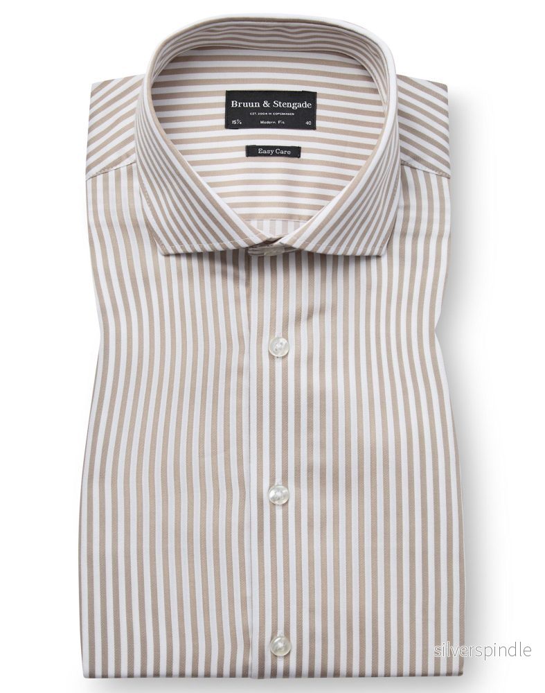 BS Santos Modern Fit Skjorta - Sand/White