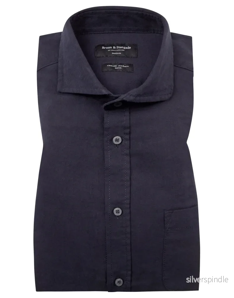 BS Lamin Casual Modern Fit Skjorta – Navy BS Lamin Casual Modern Fit Skjorta – Navy