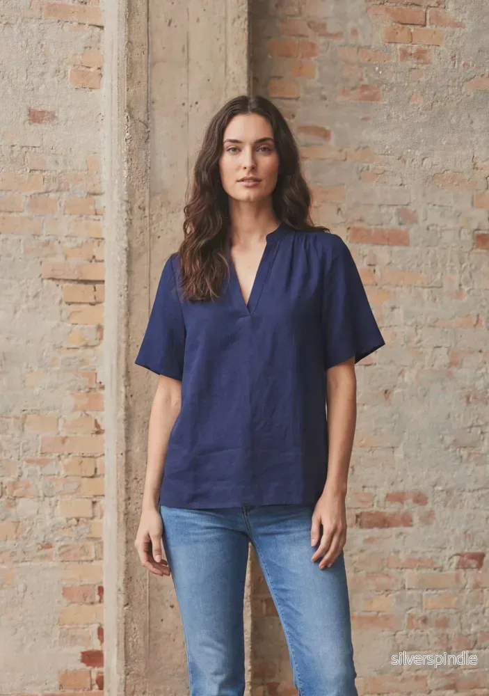 Pearl s/s Blouse - Navy