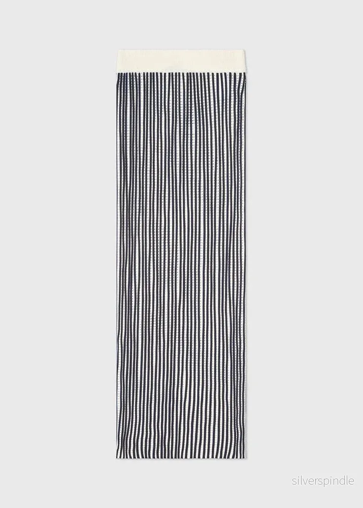 Lexington Multi Striped Knitted Skirt DkBlue/Wh St - Bild 3