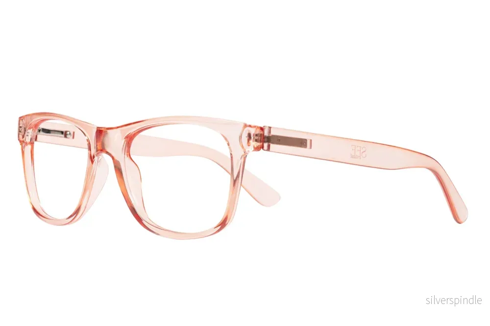 SVANEKE transparent pink/nude reading glasses. Behaglig mjuk kulör. - Bild 2