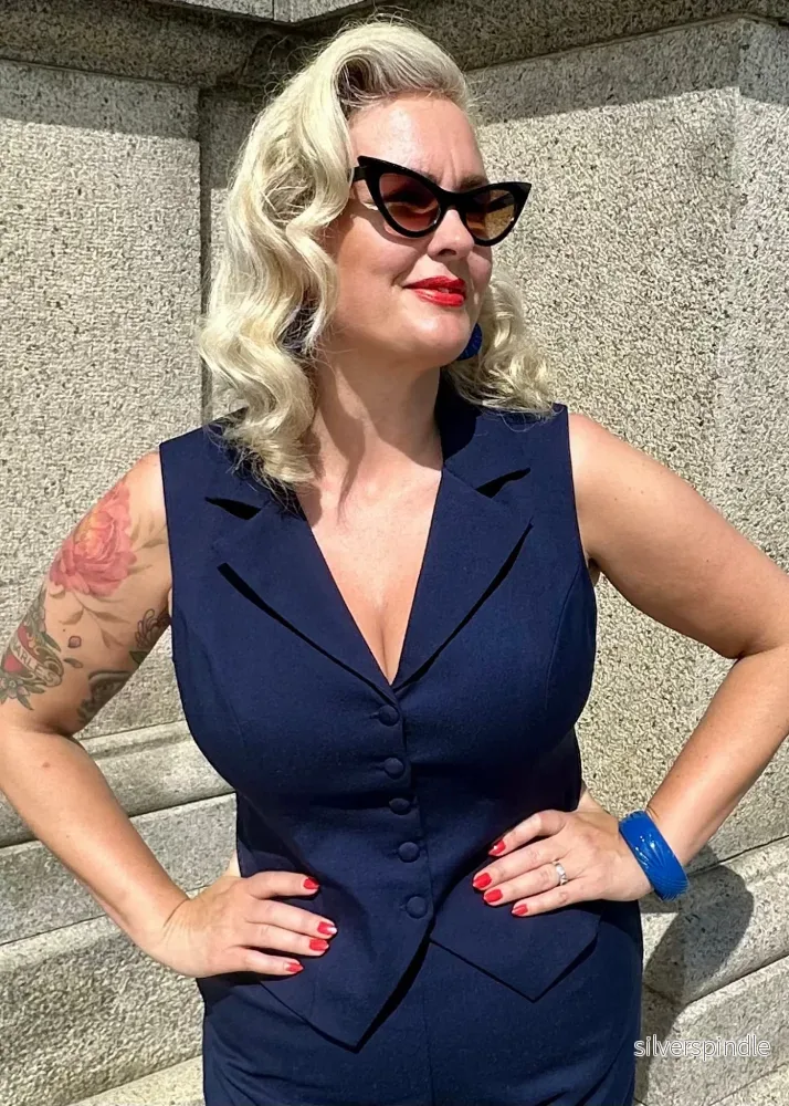 Marlene väst - marinblå - Bild 3