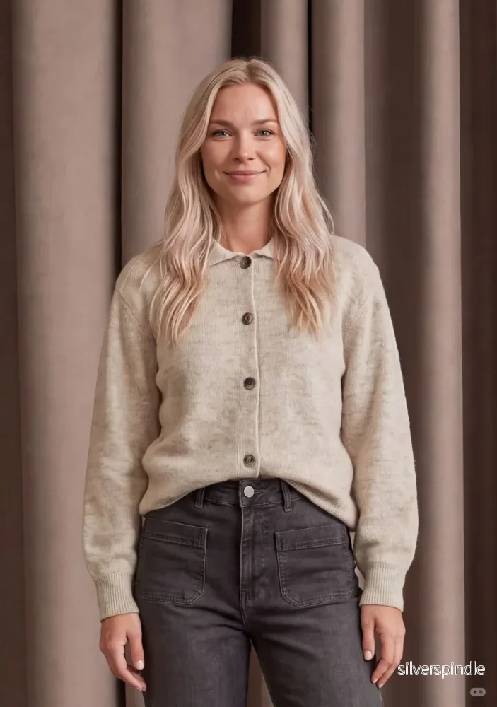 Anna Colar Cardigan – Smokey Anna Colar Cardigan – Smokey
