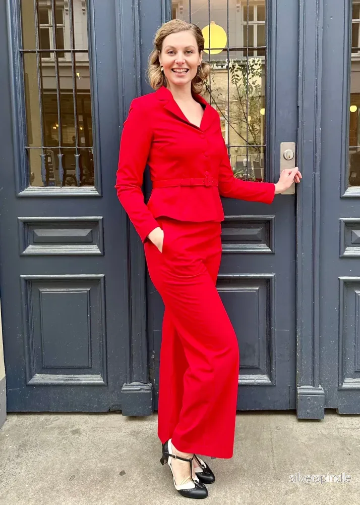 Siri figursydd blazer - rött - Bild 3