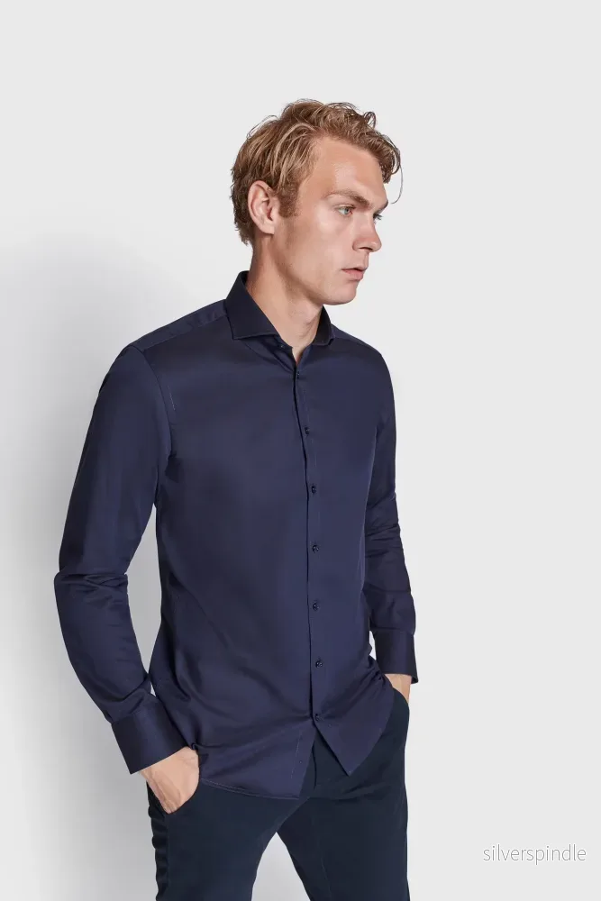 BS Toni Slim Fit Skjorta - Navy - Bild 3