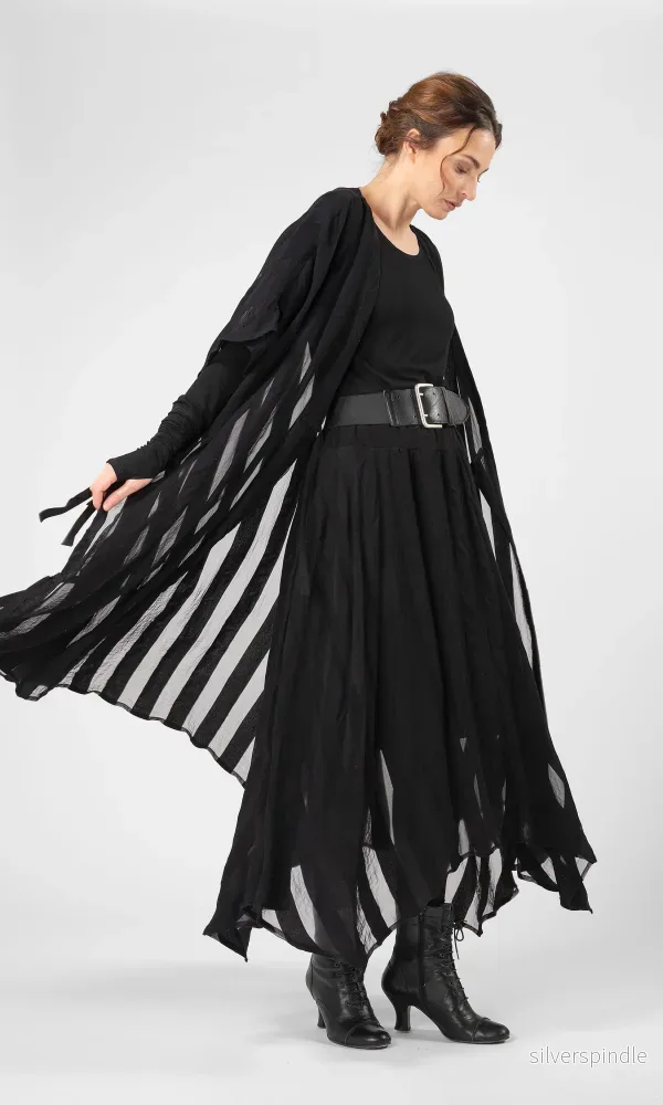 Kaftan i randig viskosmix - Bild 3
