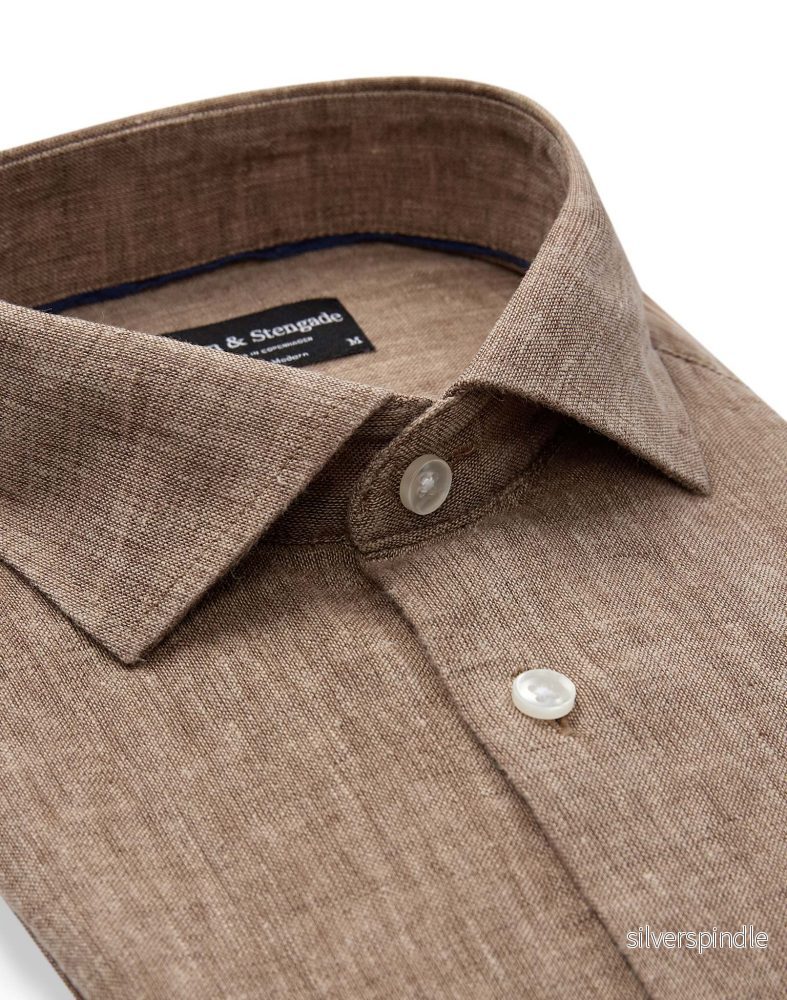 BS Tahaka Casual Modern Fit Skjorta - Brown - Bild 2