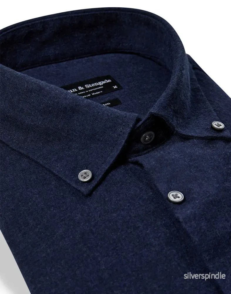 BS Faruk Casual Modern Fit Skjorta - Dark Blue - Bild 2