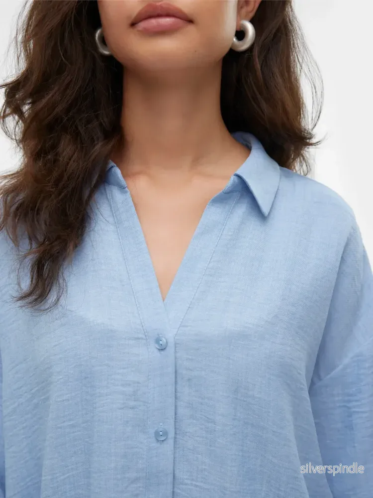 MELANEY QUEENY SHIRT CHAMBRAY BLUE MELANGE MELANEY QUEENY SHIRT CHAMBRAY BLUE MELANGE