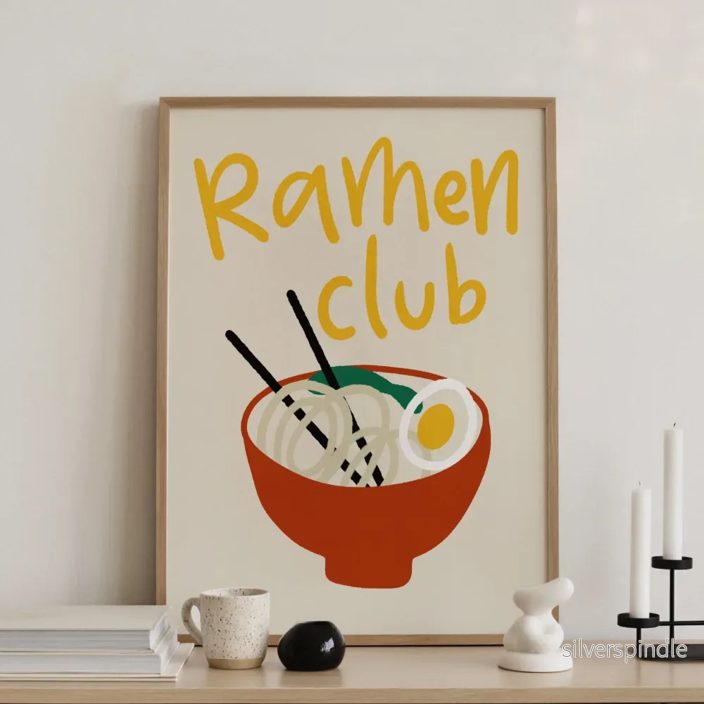 Nudelposter Ramen Club i Gult