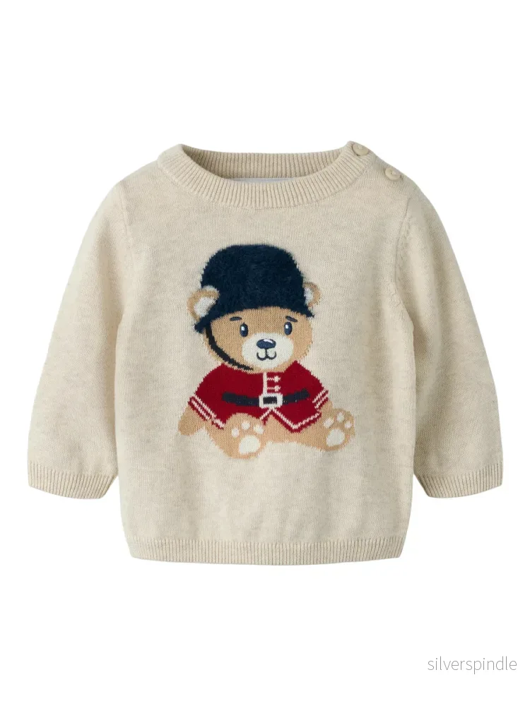 Riso Stickad Jultröja med Nalle