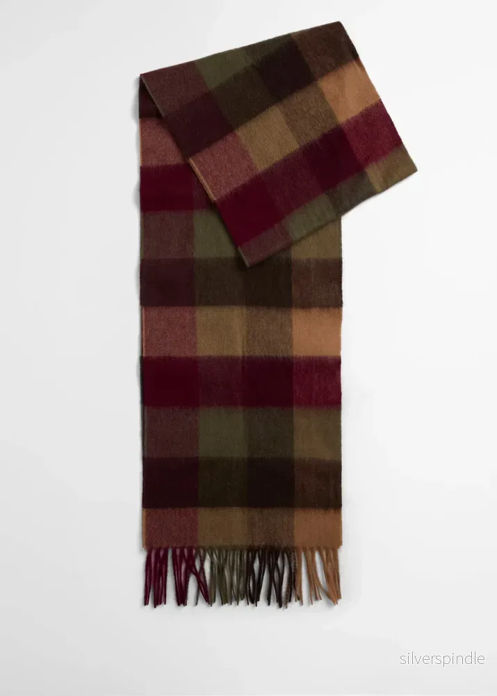 Barbour Large Tattersall Scarf Tawry Port - Bild 2