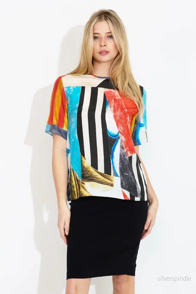 BENTO LANDSCAPE PRINT BLOUSE - multicolor - Bild 2