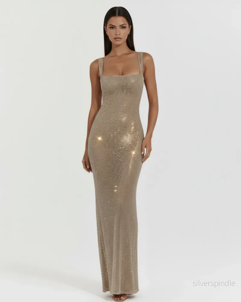 Emma | Glamourös Maxi Klänning Med Strass För Dam - Bild 2