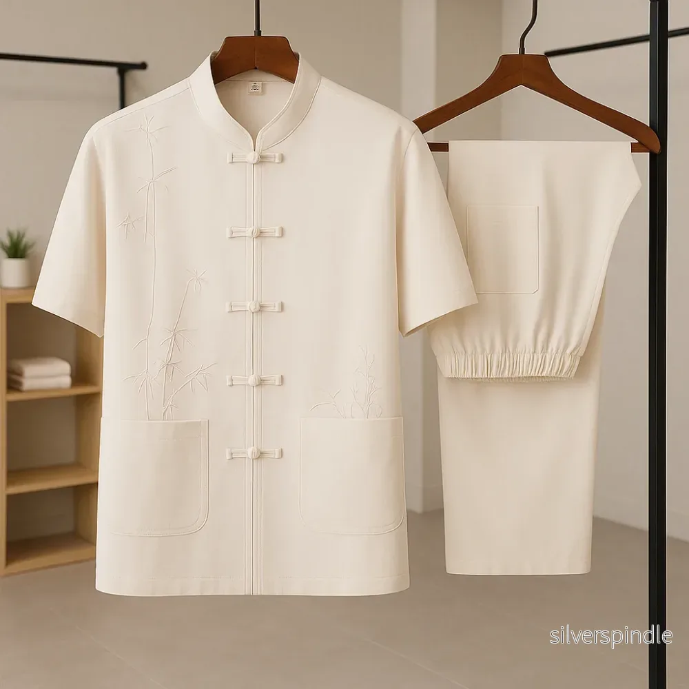 Ethan | Traditionell Ljusblå Sommarset med Broderad Detalj - Bild 3