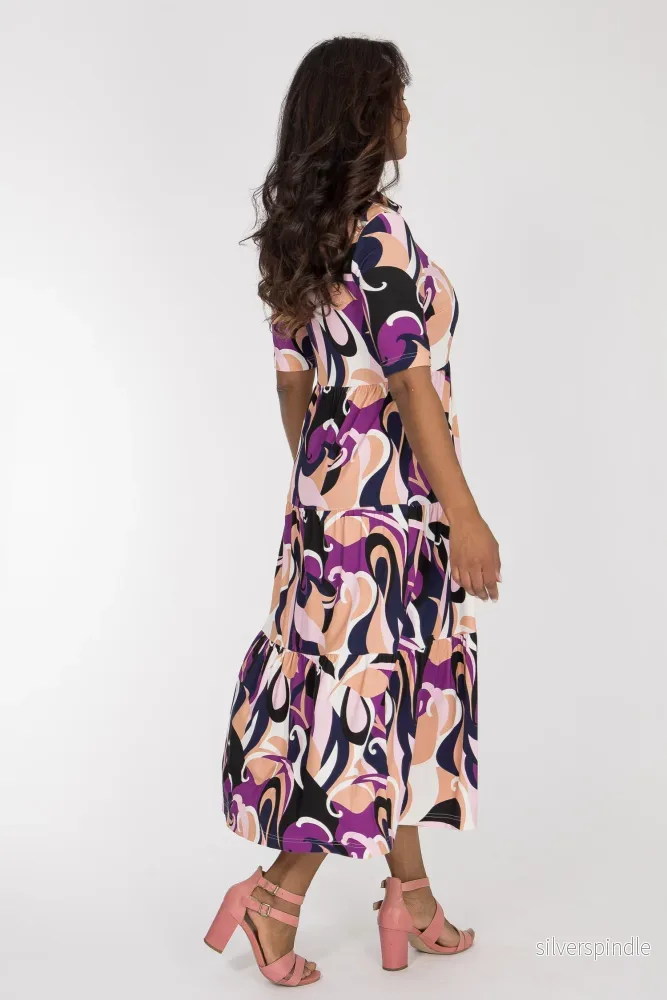 Forever mine collar midi jersey dress - Lilac - Bild 3