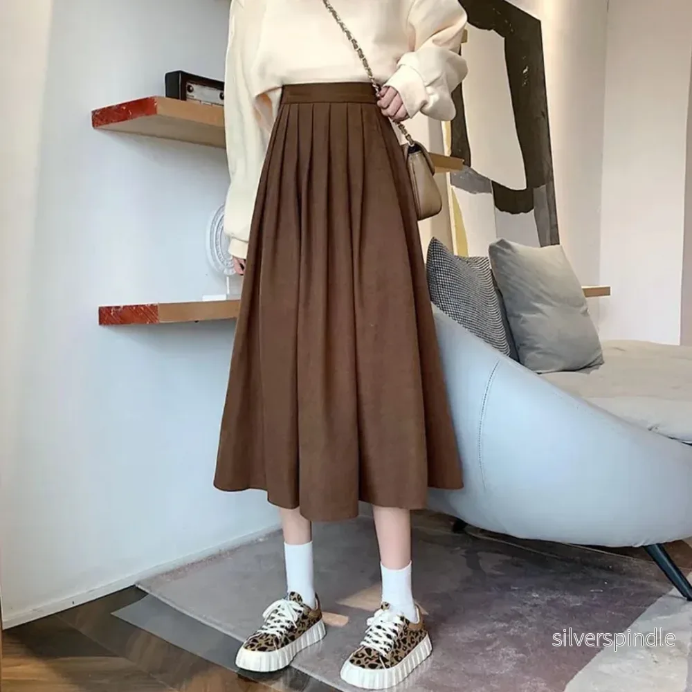 Elegant Plisserad Midikjol med Hög Midja | A-Linje Design för Tidlös Stil Elegant Plisserad Midikjol med Hög Midja | A-Linje Design för Tidlös Stil