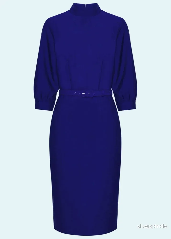 Audrey turtleneck-klänning – royalblå Audrey turtleneck-klänning – royalblå