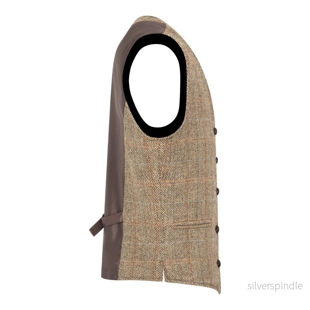 Walker & Hawkes Dalston White Sand - Harris Tweed kostymväst - Bild 3