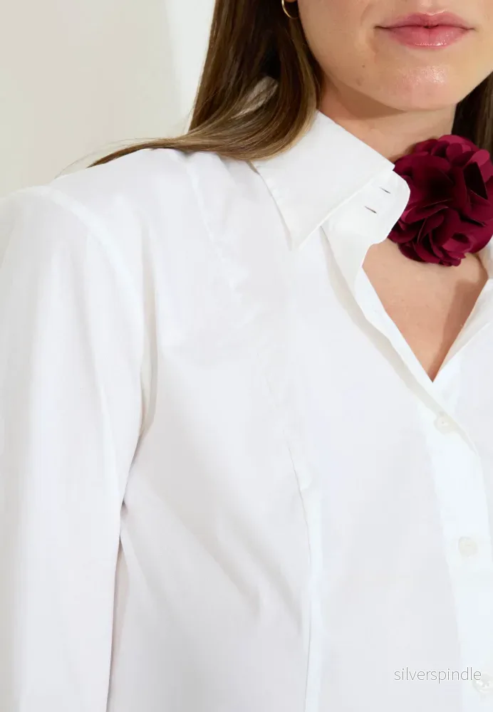 POPLIN STRETCH - Vit - Bild 2