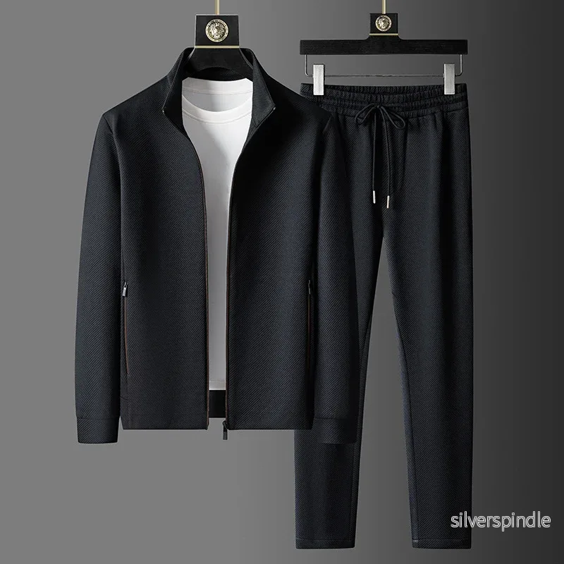 Träningsoverallset | Elegant Jacka med Dragkedja & Taperade Joggingbyxor | Komfortabel Design för Aktiv Livsstil