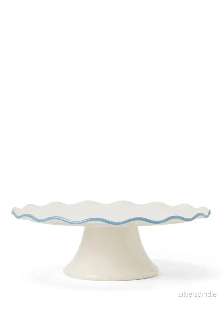 Lexington Stoneware Wavy Cake Stand BL/WH - Bild 3