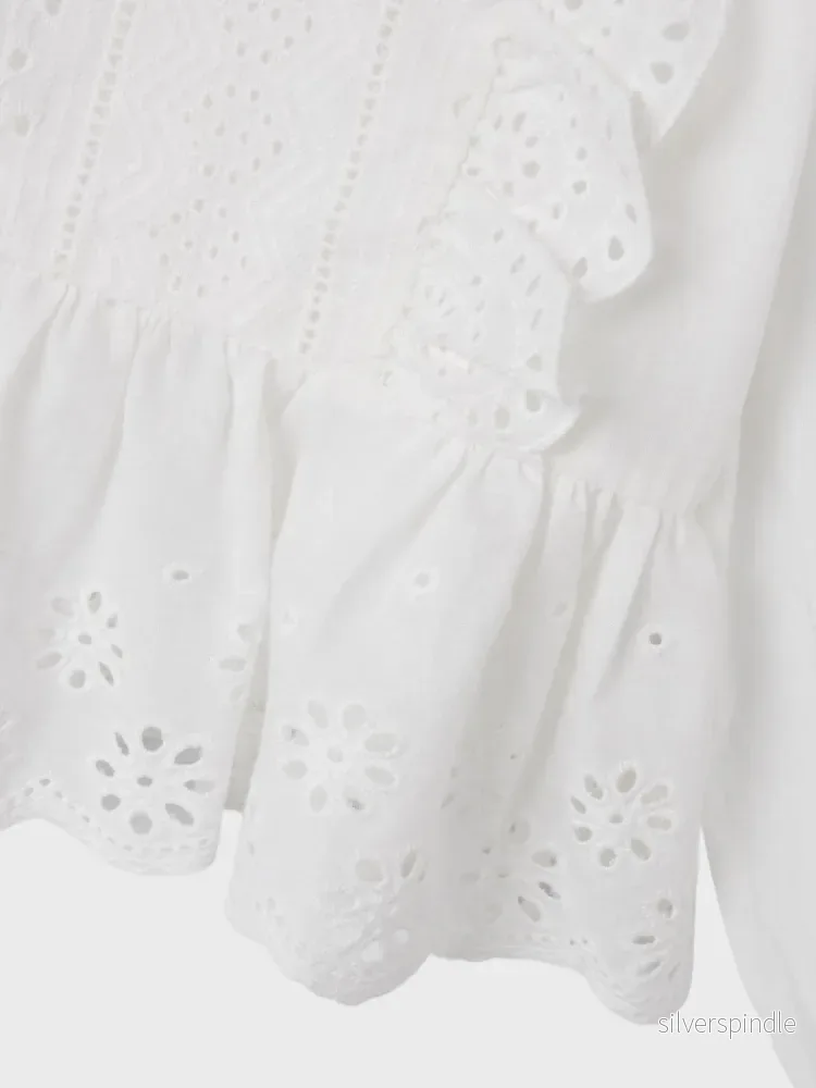 Spets och volang Blus - Bild 2