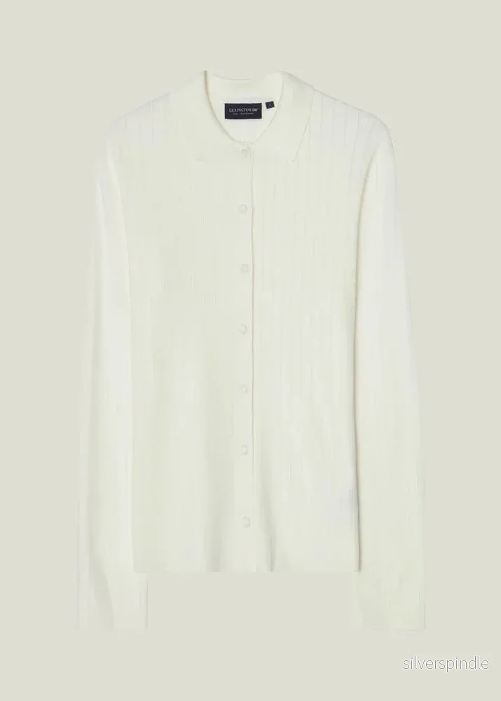 Lexington polo Neck Cardigan White - Bild 3