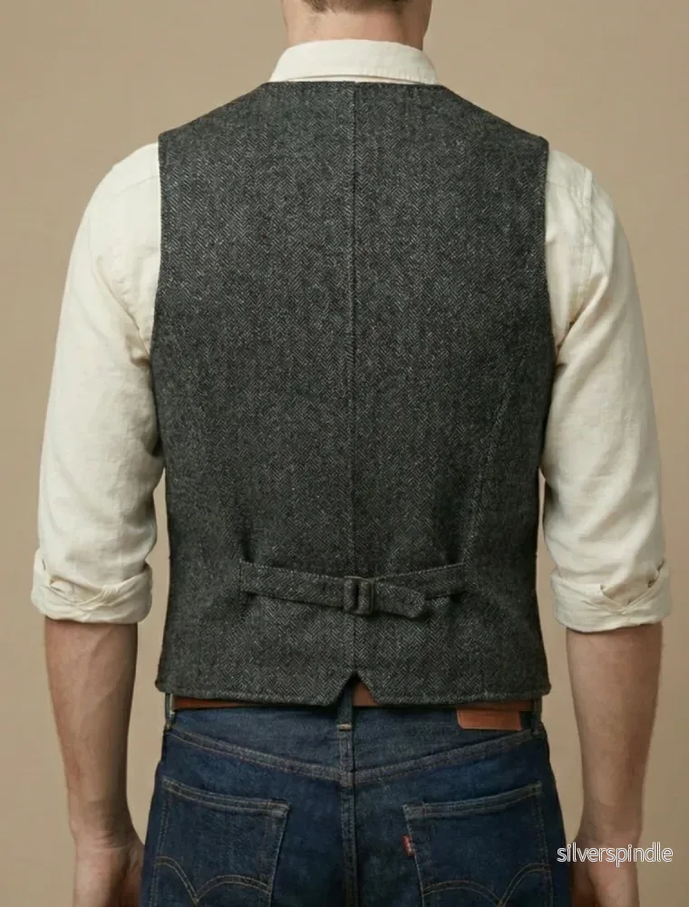 Elegant Väst Herr | Skräddarsydd Väst med Klassisk Knäppning | Perfekt för Formell och Smart Casual Stil - Bild 2