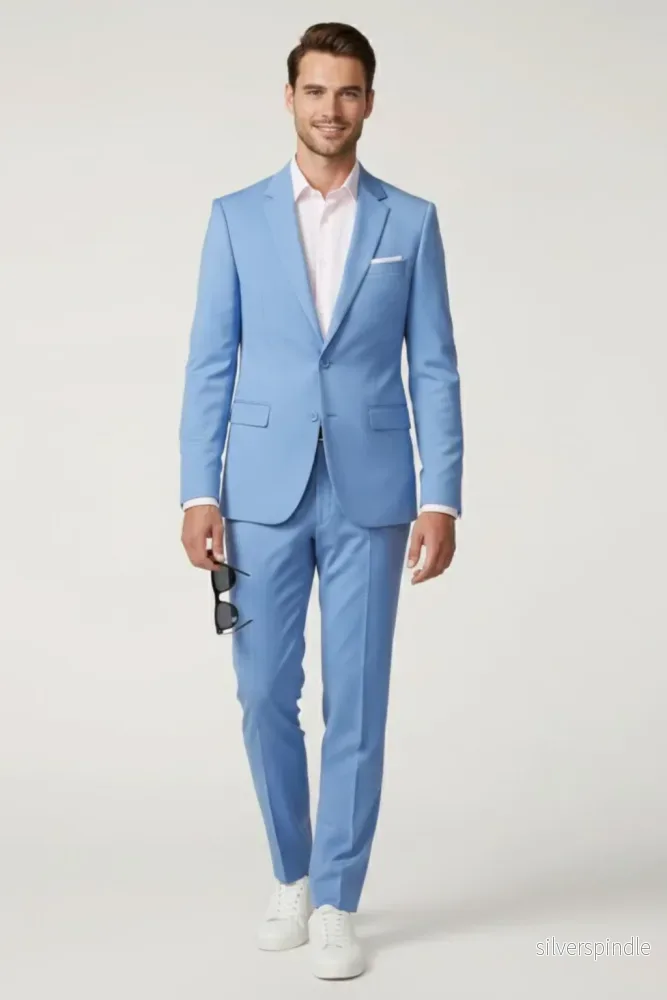 Elegant Kostym Herr | Tvådelad Slim Fit med Skräddarsydd Kavaj | Perfekt för Formella Evenemang - Bild 3