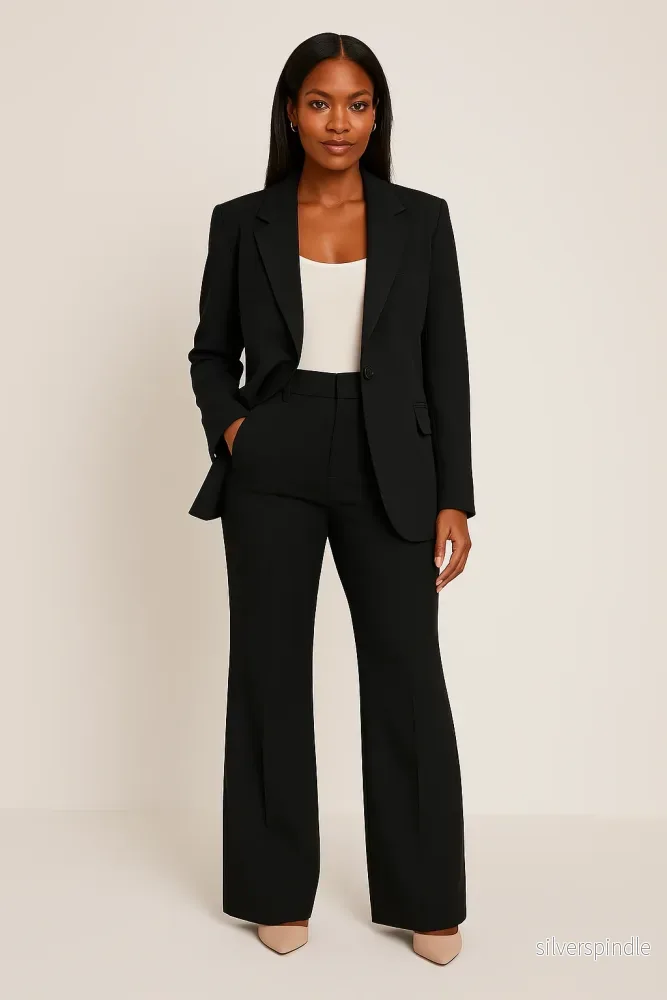 Elegant Byxdress | Skräddarsydd Kavaj och Byxor för Professionell Stil | Högkvalitativt Tyg för Allt-i-Ett Look