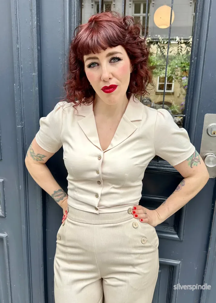 Daisy kortärmad skjorta - rostfärgad - Bild 3