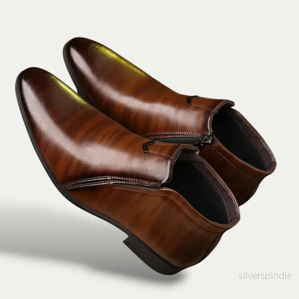 Klassiska Ankelstövlar | Polerade Herrboots med Dragkedja | Elegant Design för Mångsidig Användning - Bild 3