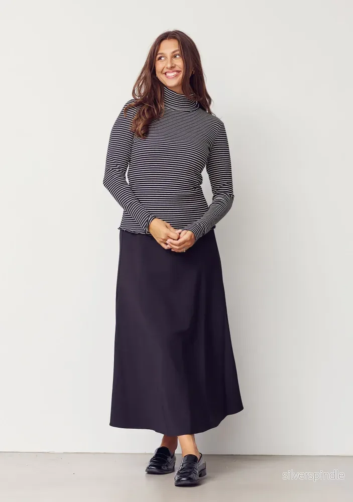 Karla Rollneck Blouse – Black w/Cream Karla Rollneck Blouse – Black w/Cream