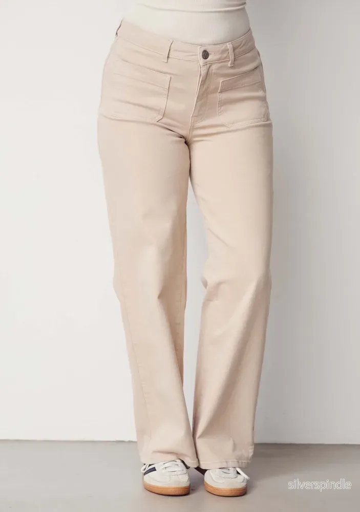 Bologna wide Twill Pant - Dark Sand