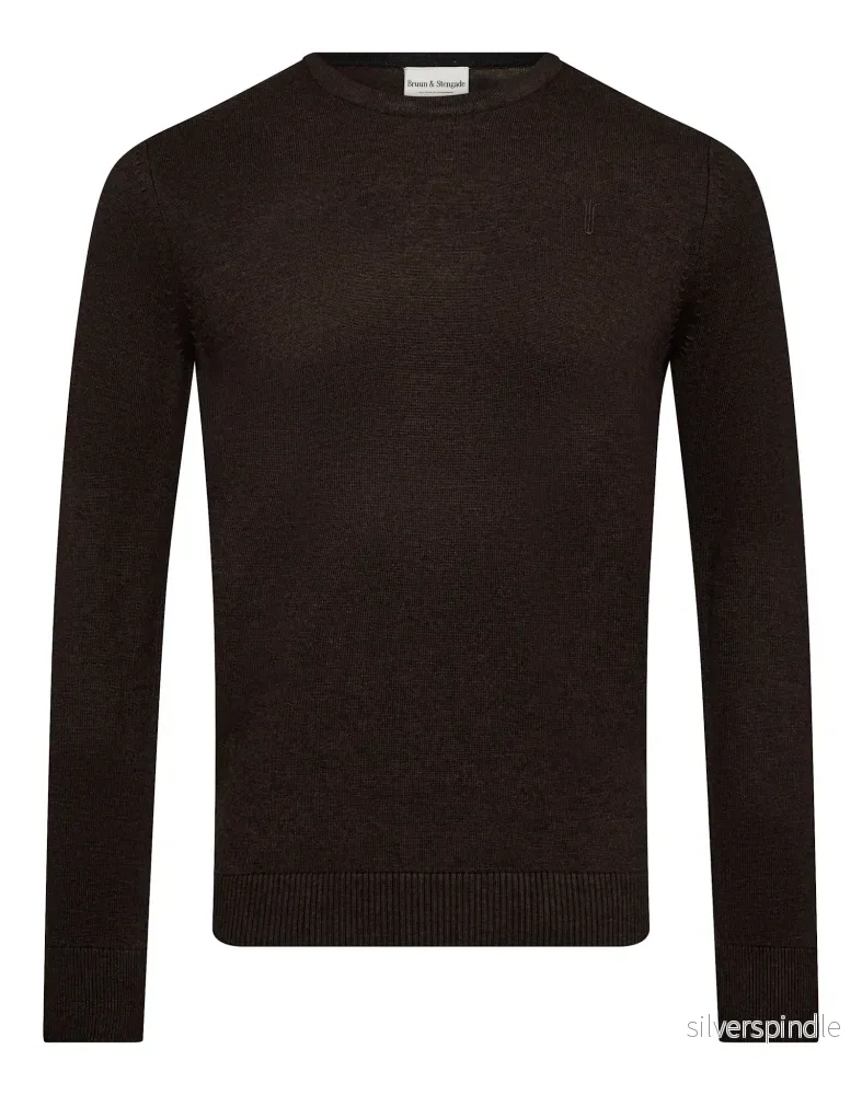 BS Jupiter Regular Fit Stickat - Dark Brown