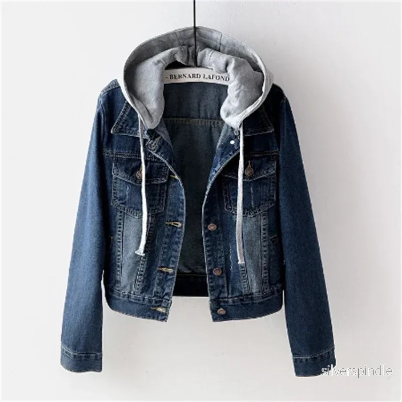 Lätt Jeansjacka Dam med Huva och Dragsko | Chic Design för Vår och Sommar - Bild 3