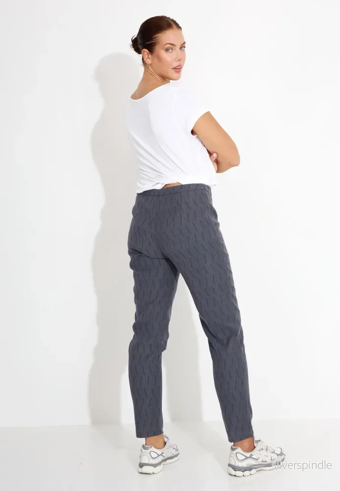 PANTALONE NY JAQUARD STRETCH 03543 - Grå - Bild 3