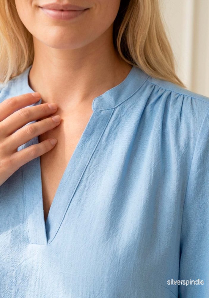 Pearl s/s Blouse - Light blue - Bild 3