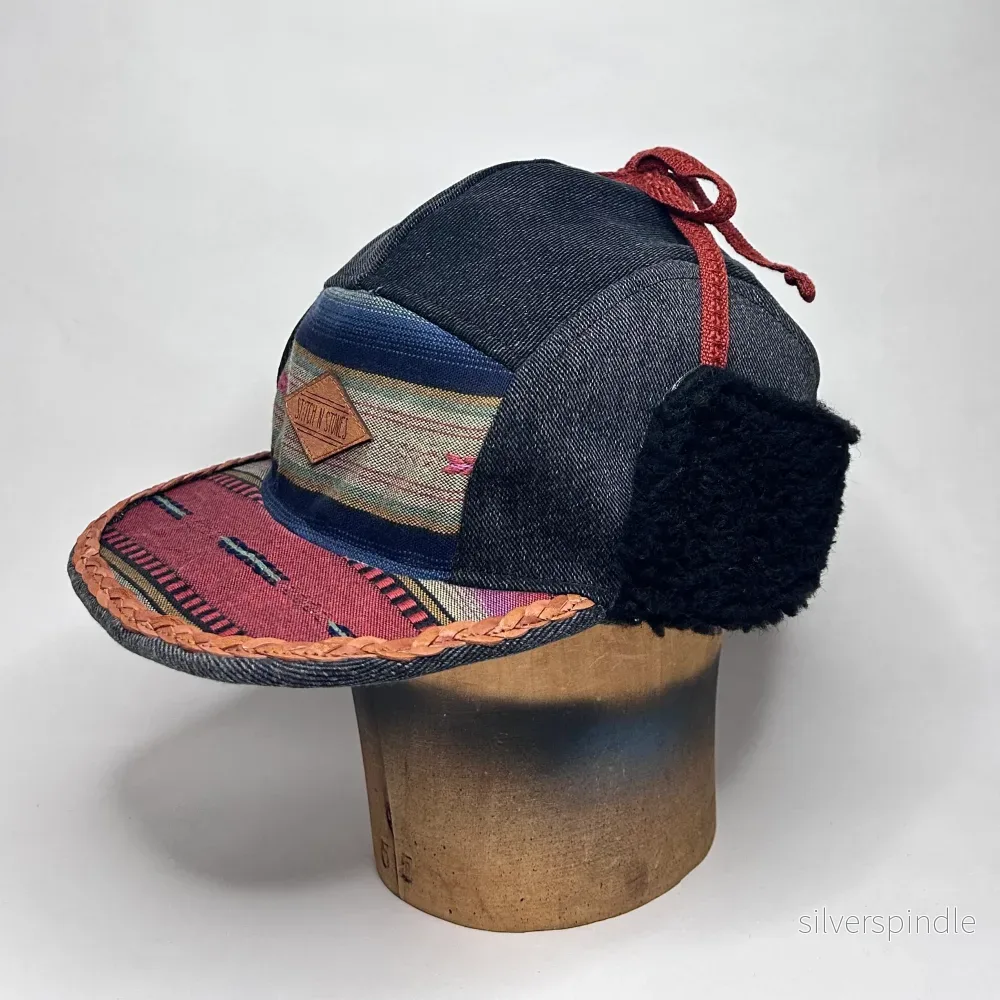 Vinterkeps 58-59cm - svart jeans, mönstrat - Bild 3