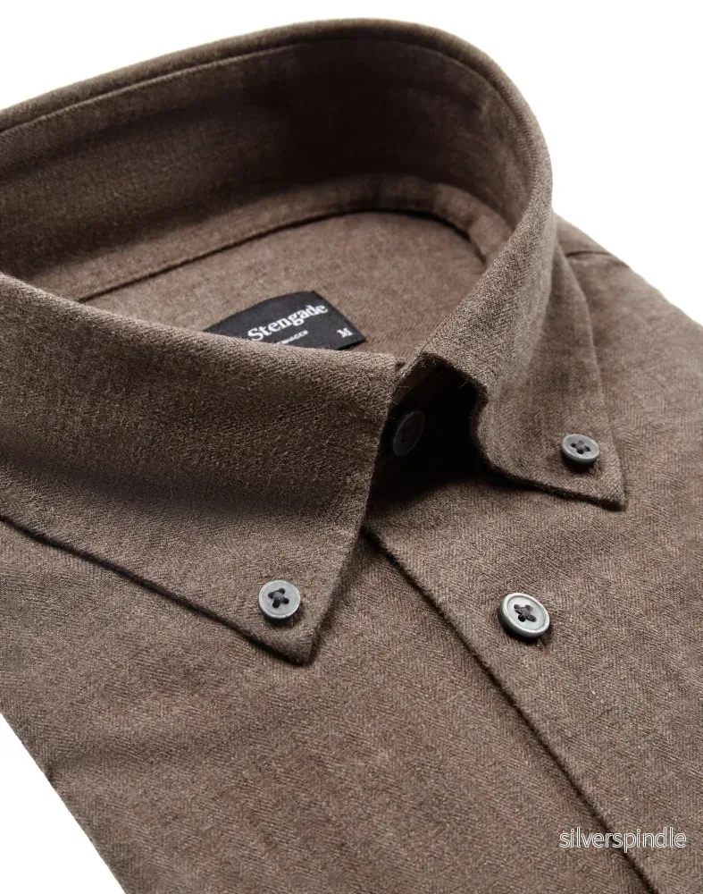 BS Cotton Casual Modern Fit Skjorta - Brown - Bild 2